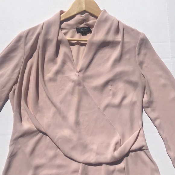 Tahari Arthur Levine Faux Wrap Lt Peach Top - Picture 5 of 14